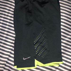 Boys grey and green Nike shorts